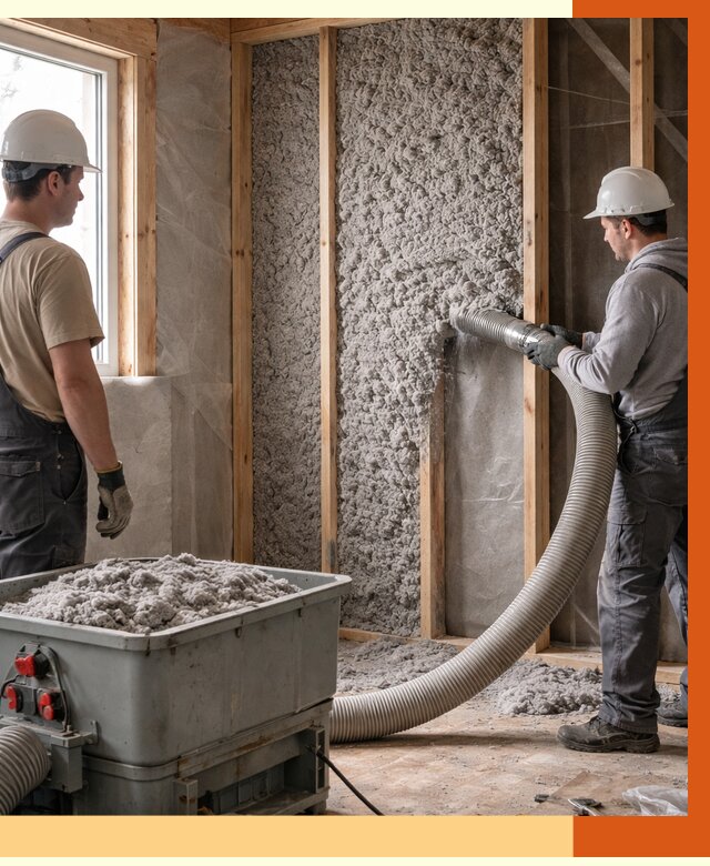 Утепление каркасного дома эковатой в Обнинске от 1827 руб. | ТепломастерБнн