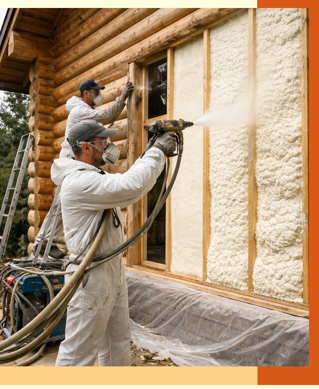 Утепление деревянного дома ППУ в Обнинске от 4263 руб/м2 | ТепломастерБнн — под ключ