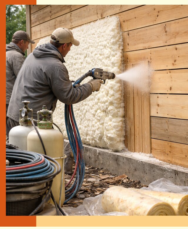 Утепление деревянного дома пенополиуретаном в Обнинске