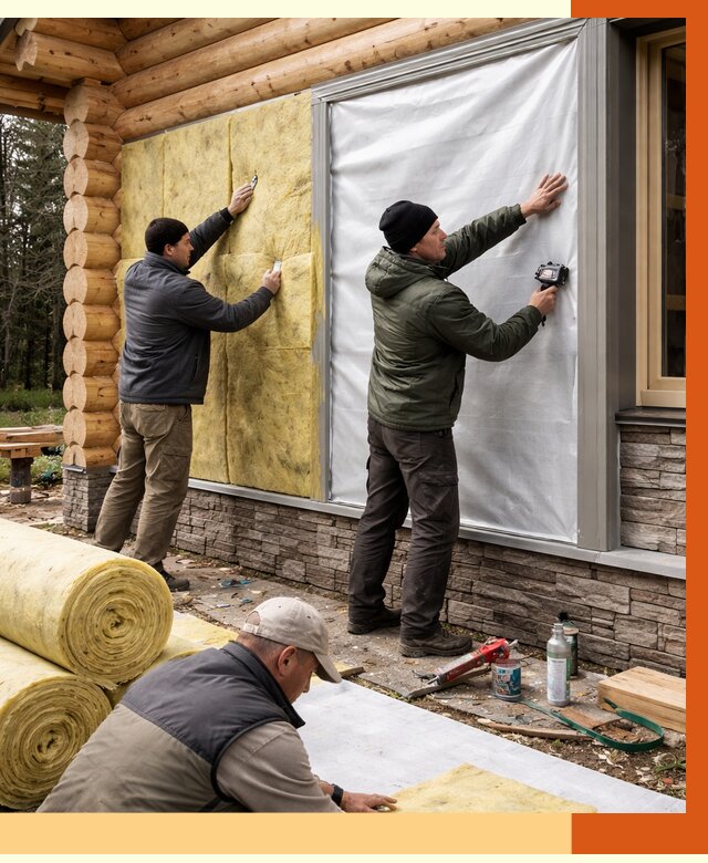 Утепление бревенчатого дома в Обнинске от 7765 руб/м2 — заказать под ключ | ТепломастерБнн