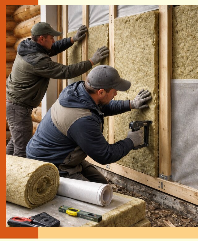 Утепление бревенчатого дома под ключ в Обнинске