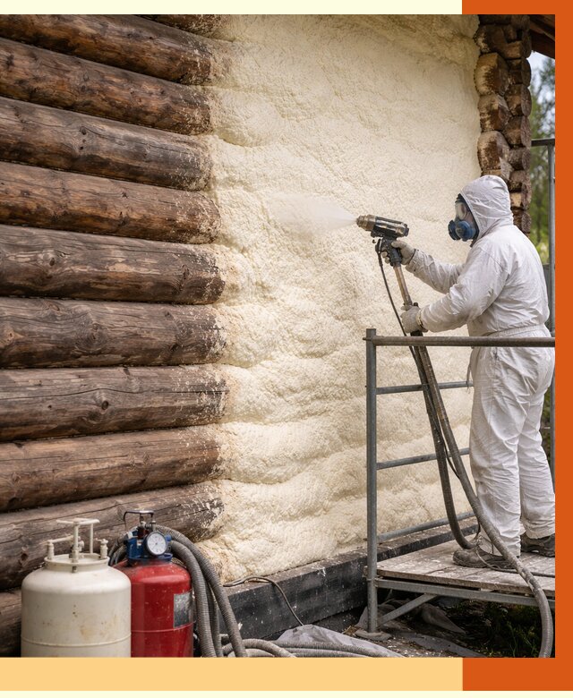 Утепление бревенчатого дома ППУ в Обнинске под ключ от 6344 руб. | ТепломастерБнн