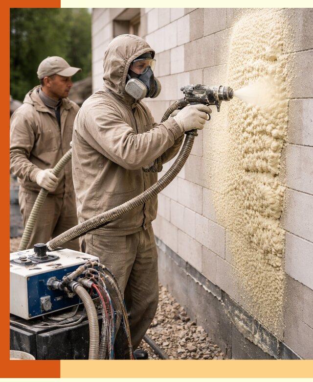 Утепление дома из газобетона ППУ в Обнинске — надежная теплоизоляция