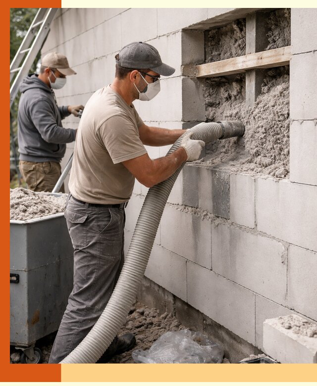 Утепление дома из газобетона эковатой в Обнинске