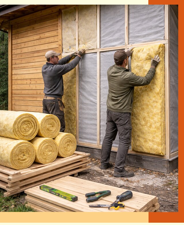 Утепление бани снаружи в Обнинске от 86275 руб. под ключ | ТепломастерБнн