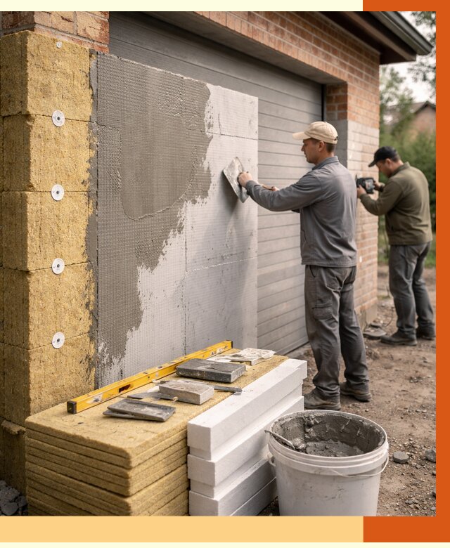 Утепление гаража снаружи в Обнинске от 4263 руб. за м2 — наружное утепление под ключ | ТепломастерБнн