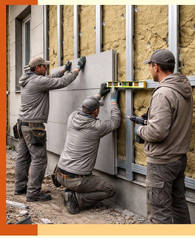 Утепление вентилируемого фасада под ключ в Обнинске