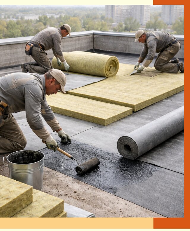 Утепление плоской крыши в Обнинске от 7308 руб./м2 под ключ | ТепломастерБнн