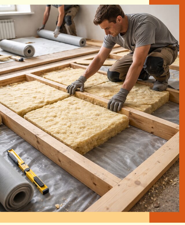 Утепление деревянного пола в Обнинске от 1523 руб./м2 под ключ | ТепломастерБнн