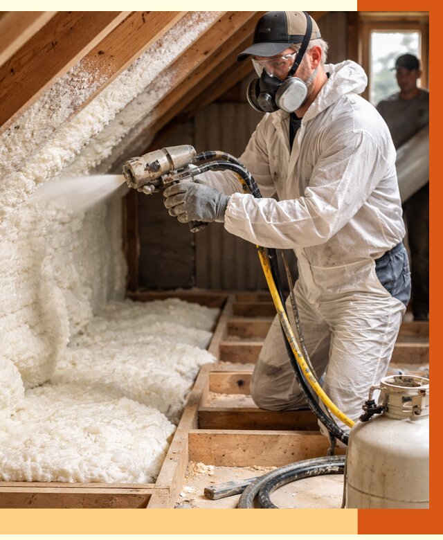 Утепление чердака ППУ в Обнинске от 8749 руб./м2 — услуга под ключ | ТепломастерБнн