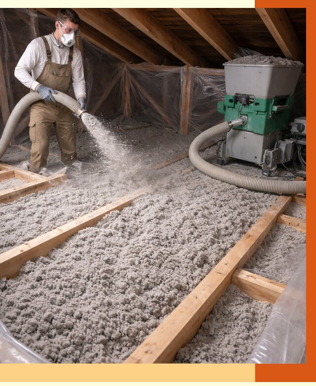 Утепление чердака эковатой в Обнинске от 1472 руб/м2 — заказать у ТепломастерБнн