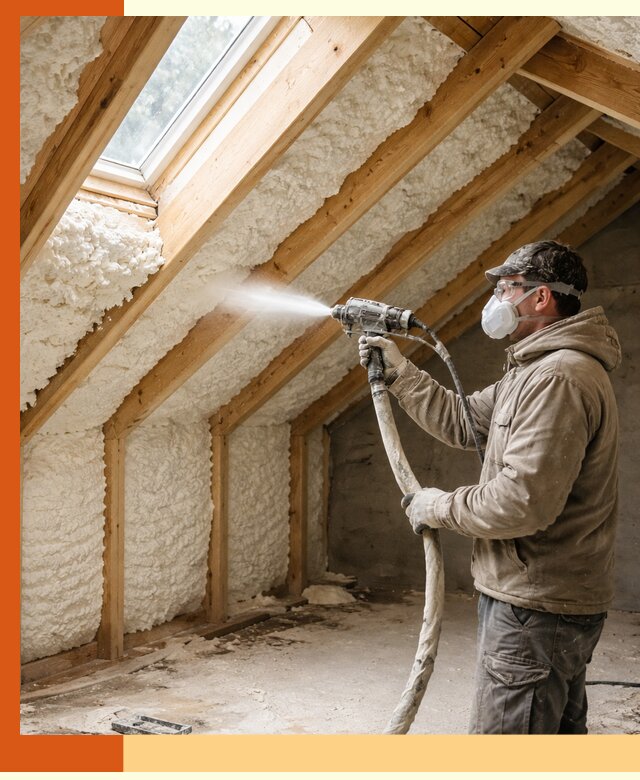 Утепление мансарды ППУ в Обнинске быстро и надежно