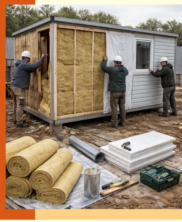 Утепление строительной бытовки под ключ в Обнинске для любых условий