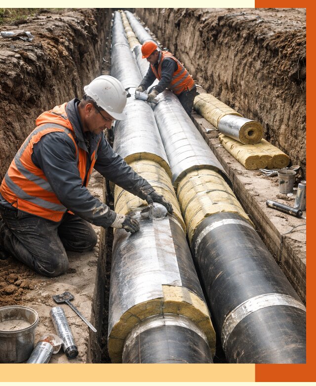 Утепление теплотрассы в Обнинске от 4568 руб./м2 — ппу и комплексная изоляция | ТепломастерБнн