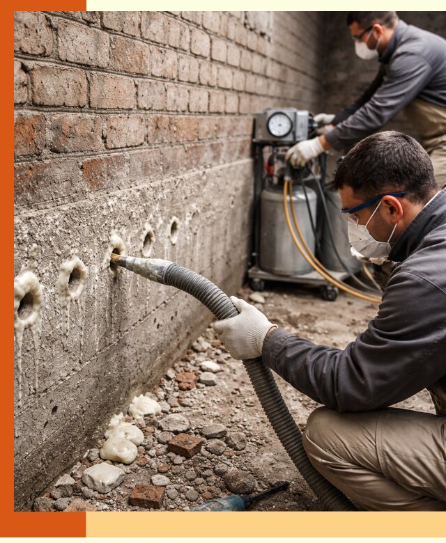 Заполнение колодцевой кладки ППУ в Обнинске быстро и герметично