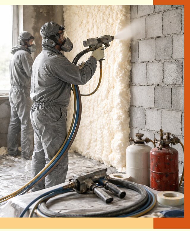 Утепление блочной стены ППУ в Обнинске от 4314 руб./м² — ТепломастерБнн