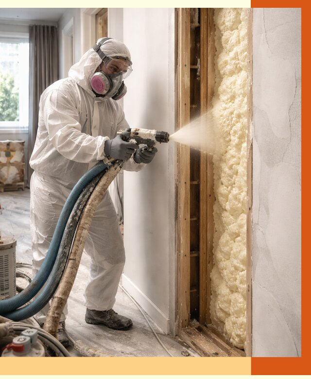 Межстеновое утепление ППУ в Обнинске от 2791 руб/м2 — межстенное утепление под ключ | ТепломастерБнн