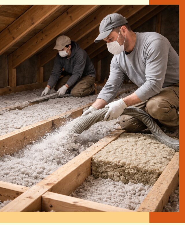 Заполнение полостей чердачного перекрытия в Обнинске от 4568 руб. | ТепломастерБнн