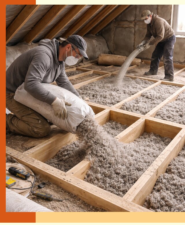 Заполнение полостей чердачного перекрытия в Обнинске качественно и надёжно