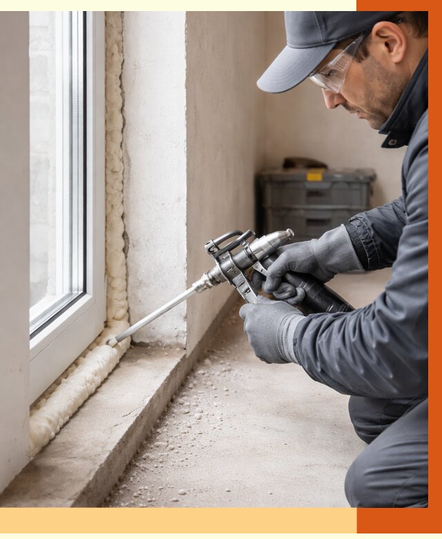 Герметизация стыков ППУ в Обнинске от 1675 руб. за м2 — утепление примыканий под ключ | ТепломастерБнн