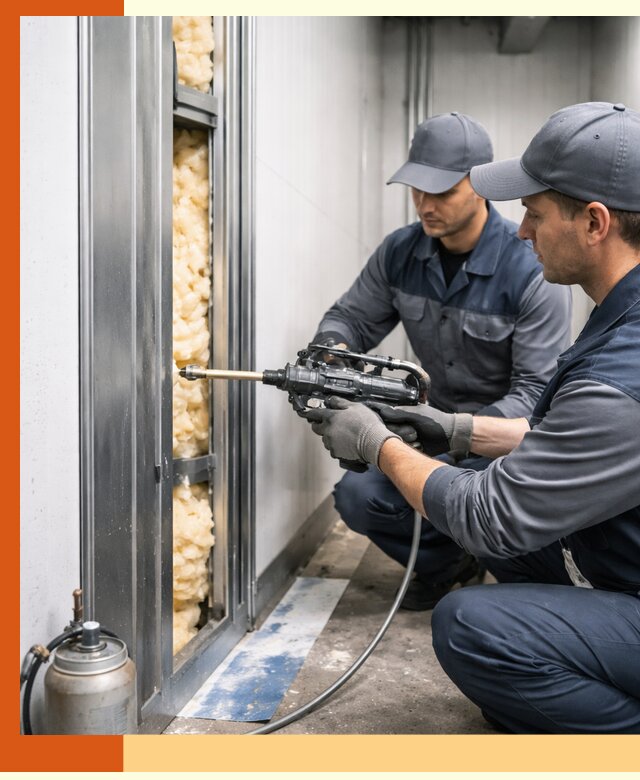 Заполнение пустот холодильных панелей в Обнинске специализированной пеной