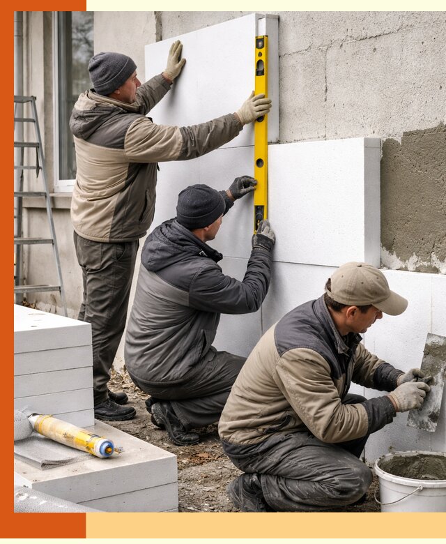 Утепление пенопластом наружных стен и фасадов в Обнинске