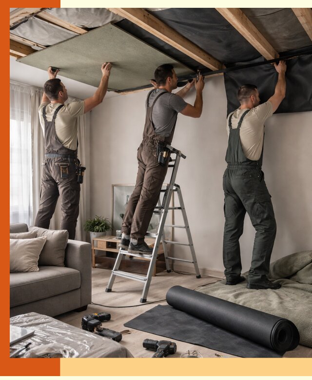 Шумоизоляция потолка в Обнинске — профессиональное устранение шумов