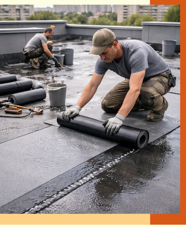 Гидроизоляция плоской кровли в Обнинске от 4568 руб./м2 — профессионально | ТепломастерБнн