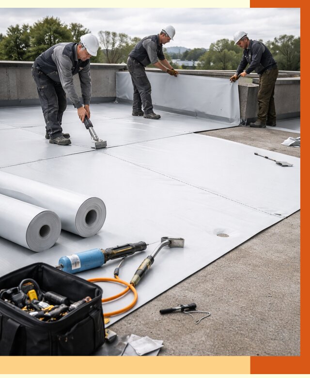 Гидроизоляция мембранной кровли в Обнинске от 7613 руб./м² — профессионально | ТепломастерБнн