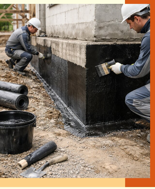 Гидроизоляция фундамента в Обнинске от 1269 руб. — профессионально, под ключ | ТепломастерБнн