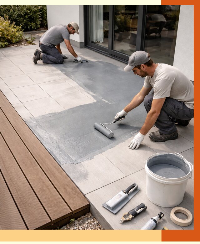 Гидроизоляция террасы в Обнинске под ключ от 7613 руб./м² | ТепломастерБнн