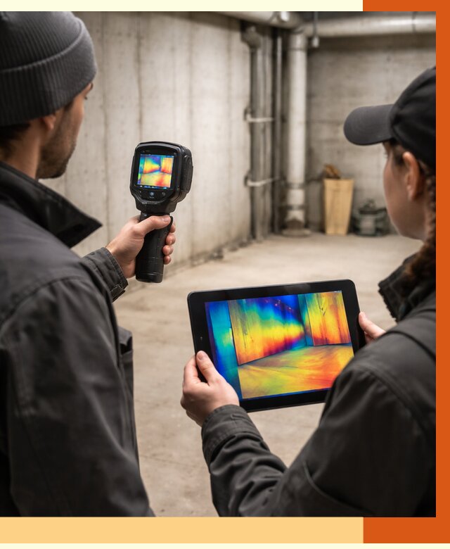 Тепловизионное обследование подвала в Обнинске от 4568 руб. — проверка гидроизоляции | ТепломастерБнн