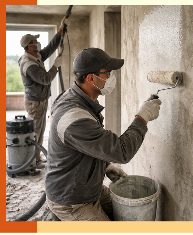 Подготовка поверхности под напыление утеплителя в Обнинске