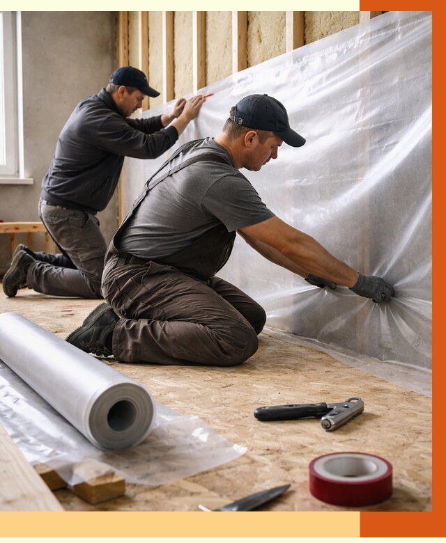 Монтаж пароизоляции в Обнинске от 2538 руб. — установка и укладка под ключ | ТепломастерБнн