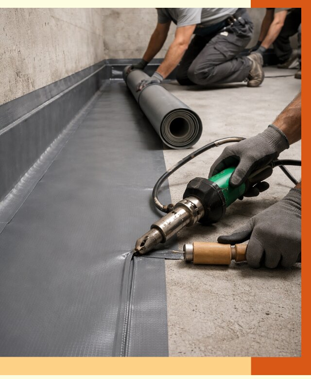 Монтаж гидроизоляционной мембраны в Обнинске от 1010 руб/м2 | ТепломастерБнн