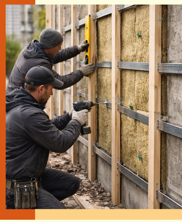 Монтаж обрешетки под утепление зданий и квартир в Обнинске